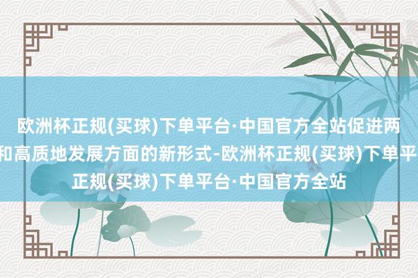 欧洲杯正规(买球)下单平台·中国官方全站促进两地在新质坐蓐力和高质地发展方面的新形式-欧洲杯正规(买球)下单平台·中国官方全站