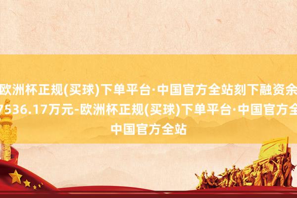 欧洲杯正规(买球)下单平台·中国官方全站刻下融资余额7536.17万元-欧洲杯正规(买球)下单平台·中国官方全站