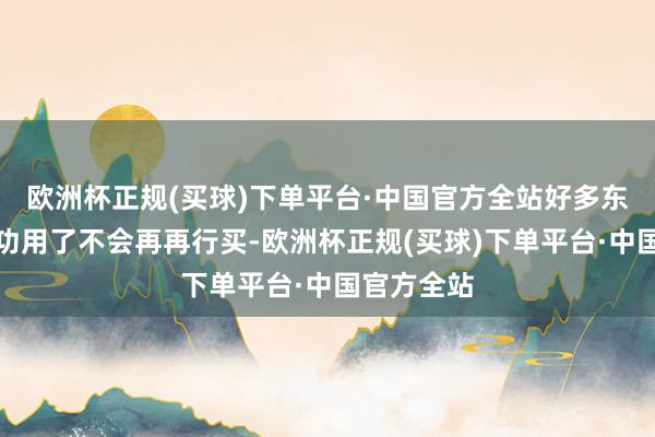 欧洲杯正规(买球)下单平台·中国官方全站好多东谈主就成功用了不会再再行买-欧洲杯正规(买球)下单平台·中国官方全站