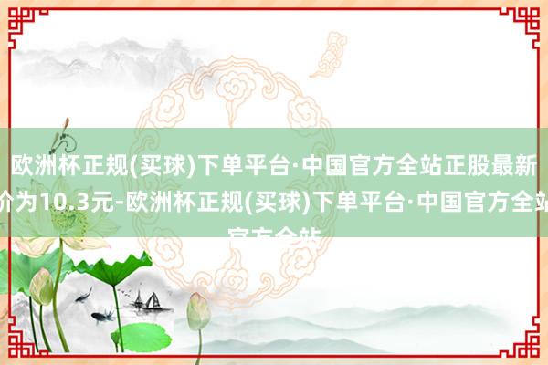 欧洲杯正规(买球)下单平台·中国官方全站正股最新价为10.3元-欧洲杯正规(买球)下单平台·中国官方全站