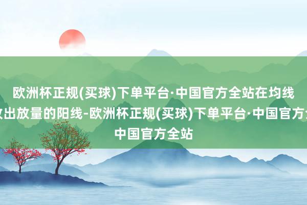 欧洲杯正规(买球)下单平台·中国官方全站在均线处收出放量的阳线-欧洲杯正规(买球)下单平台·中国官方全站