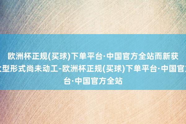 欧洲杯正规(买球)下单平台·中国官方全站而新获授的大型形式尚未动工-欧洲杯正规(买球)下单平台·中国官方全站