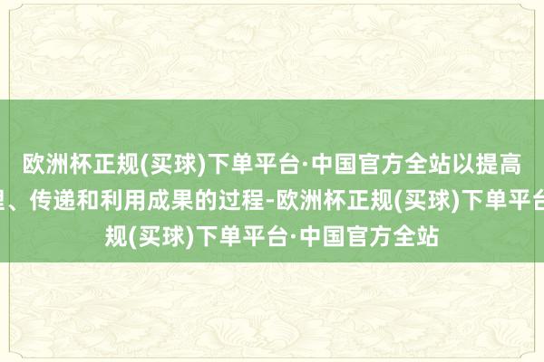 欧洲杯正规(买球)下单平台·中国官方全站以提高信息得到、处理、传递和利用成果的过程-欧洲杯正规(买球)下单平台·中国官方全站