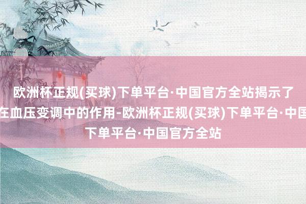 欧洲杯正规(买球)下单平台·中国官方全站揭示了肠谈菌群在血压变调中的作用-欧洲杯正规(买球)下单平台·中国官方全站