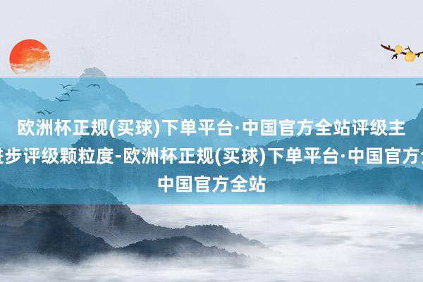 欧洲杯正规(买球)下单平台·中国官方全站评级主意进步评级颗粒度-欧洲杯正规(买球)下单平台·中国官方全站