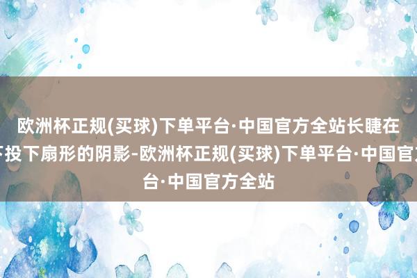 欧洲杯正规(买球)下单平台·中国官方全站长睫在眼睑下投下扇形的阴影-欧洲杯正规(买球)下单平台·中国官方全站