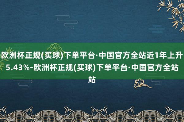 欧洲杯正规(买球)下单平台·中国官方全站近1年上升5.43%-欧洲杯正规(买球)下单平台·中国官方全站